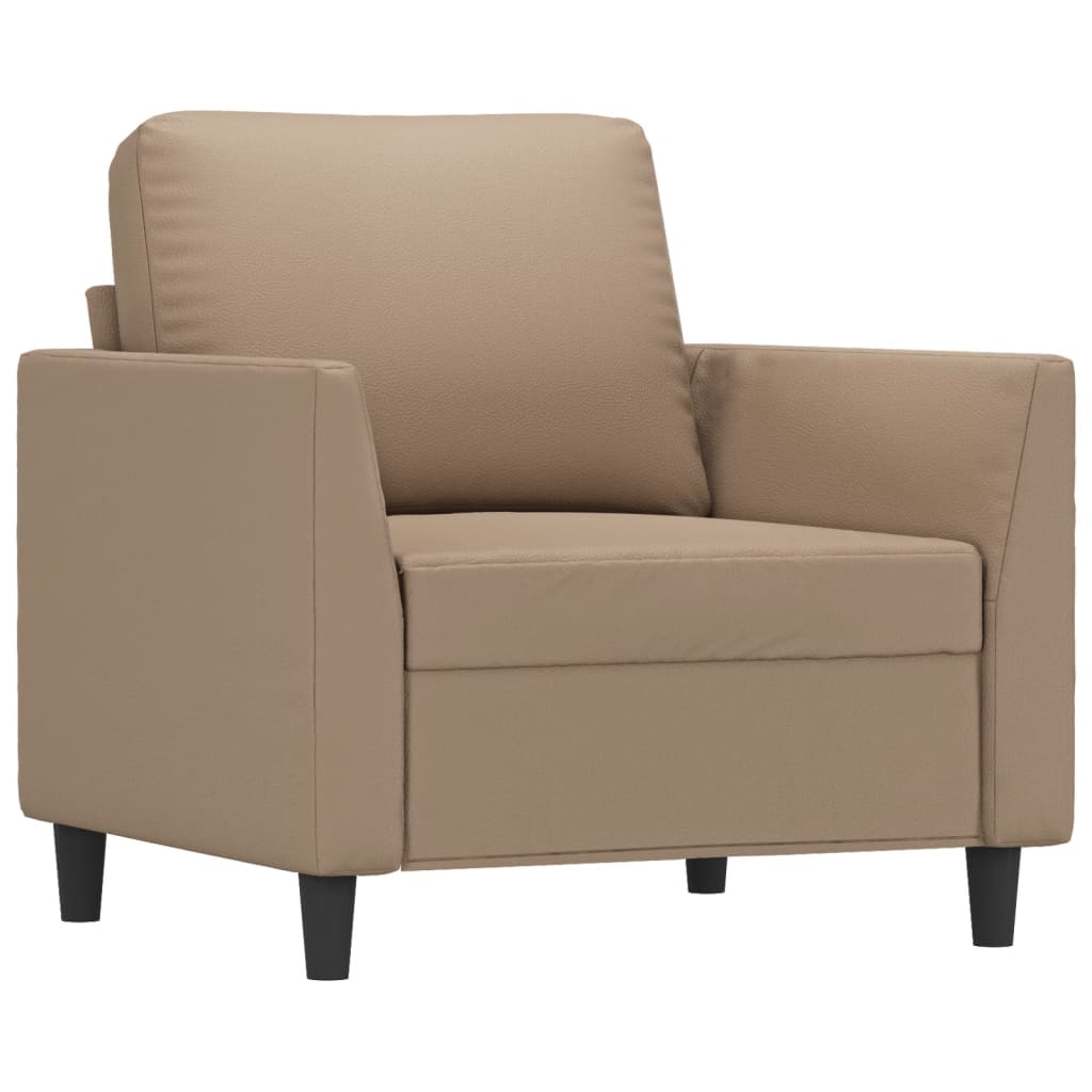 3-dijelni set sofa s jastucima boja cappuccina od umjetne kože
