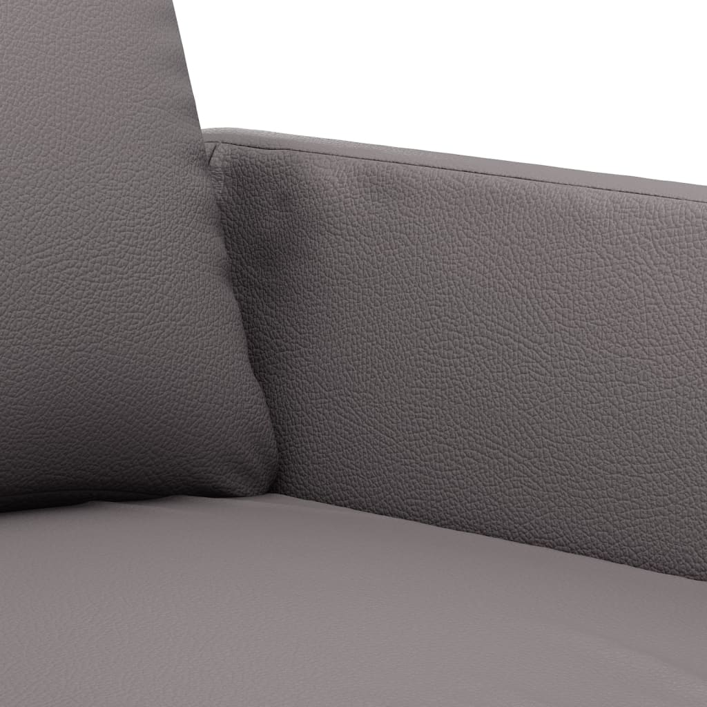 4-dijelni set sofa s jastucima sivi od umjetne kože