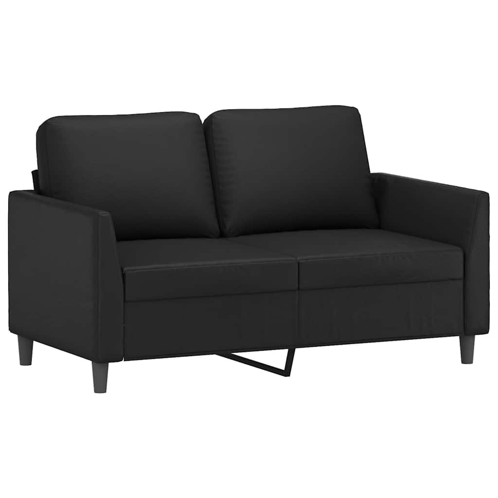 2-dijelni set sofa s jastucima crni od umjetne kože