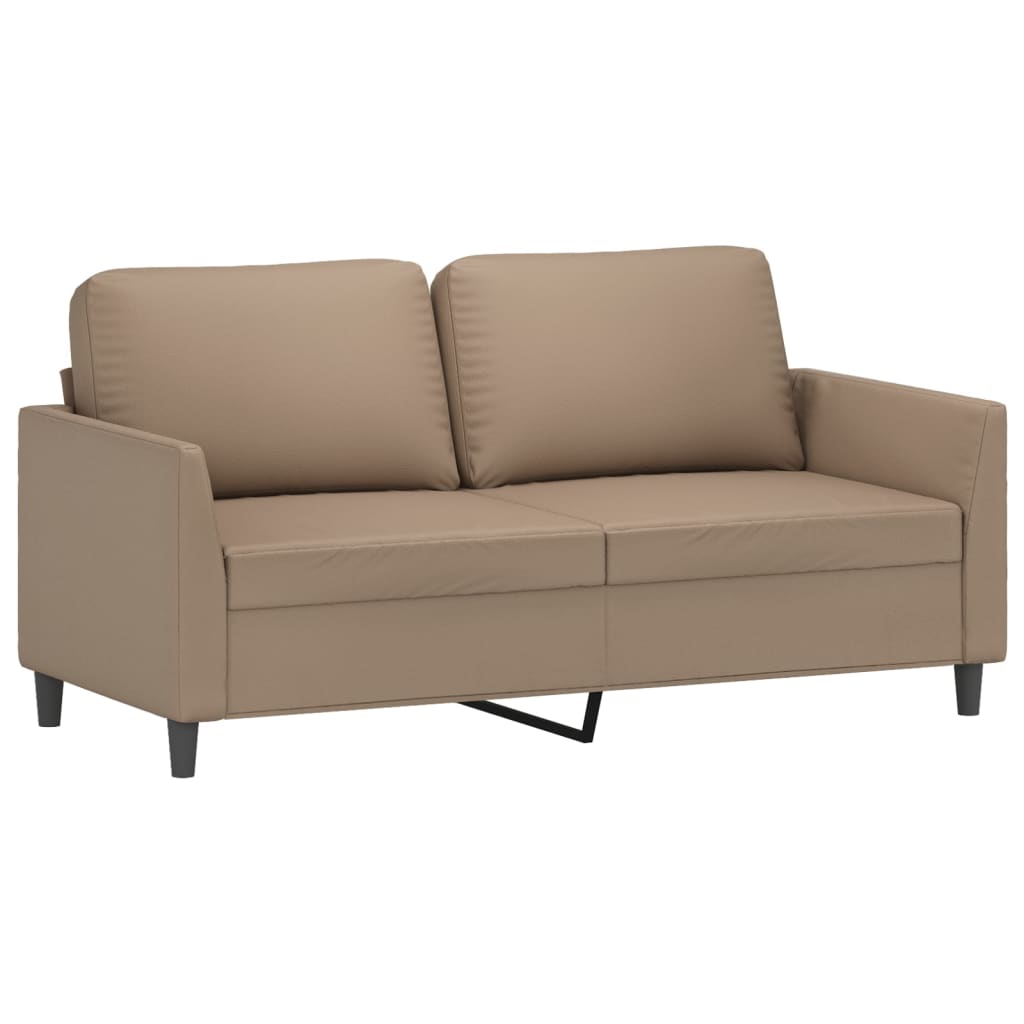 2-dijelni set sofa s jastucima boja cappuccina od umjetne kože