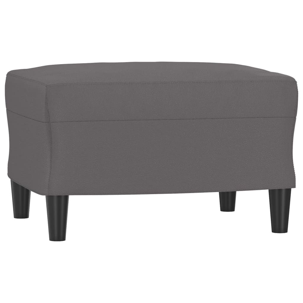 3-dijelni set sofa s jastucima sivi od umjetne kože