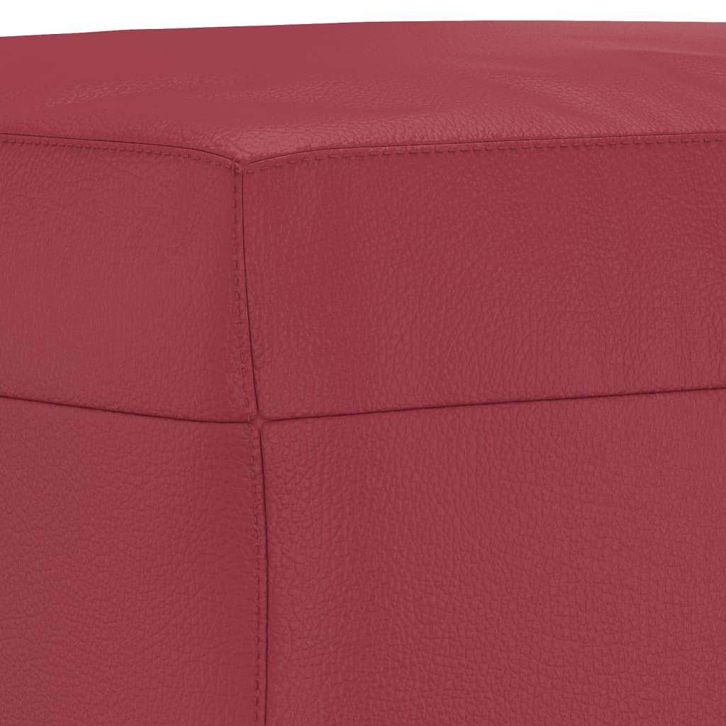 3-dijelni set sofa s jastucima boja vina od umjetne kože