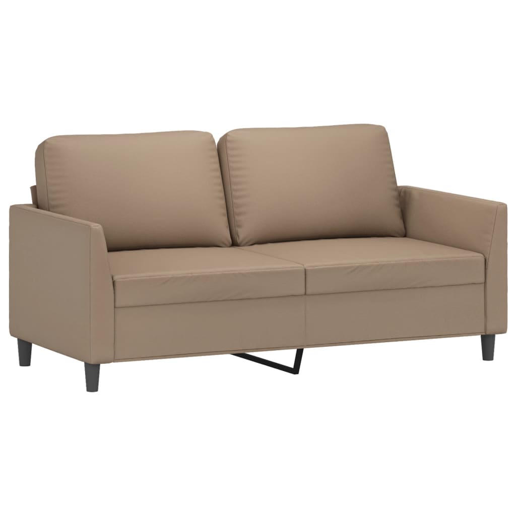 3-dijelni set sofa s jastucima boja cappuccina od umjetne kože