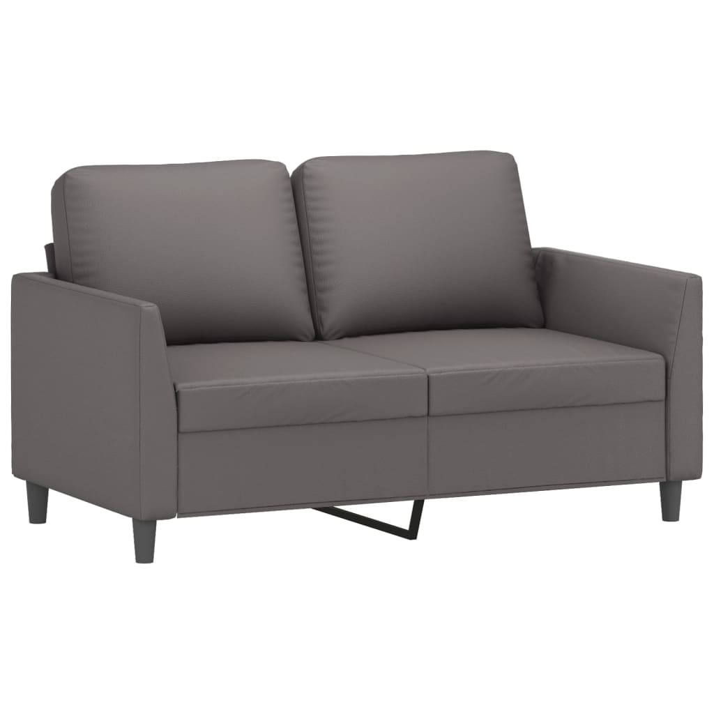 2-dijelni set sofa s jastucima sivi od umjetne kože