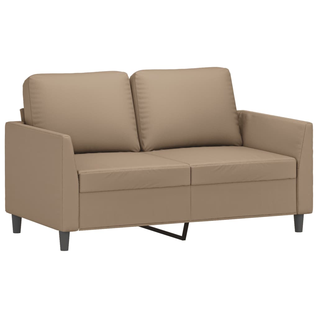 2-dijelni set sofa s jastucima boja cappuccina od umjetne kože