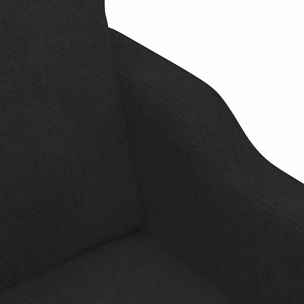 3-dijelni set sofa s jastucima crni od tkanine