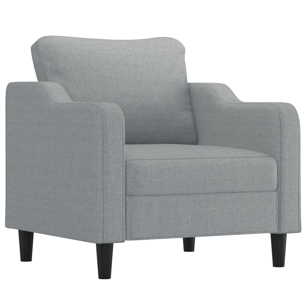 4-dijelni set sofa s jastucima svjetlosivi od tkanine