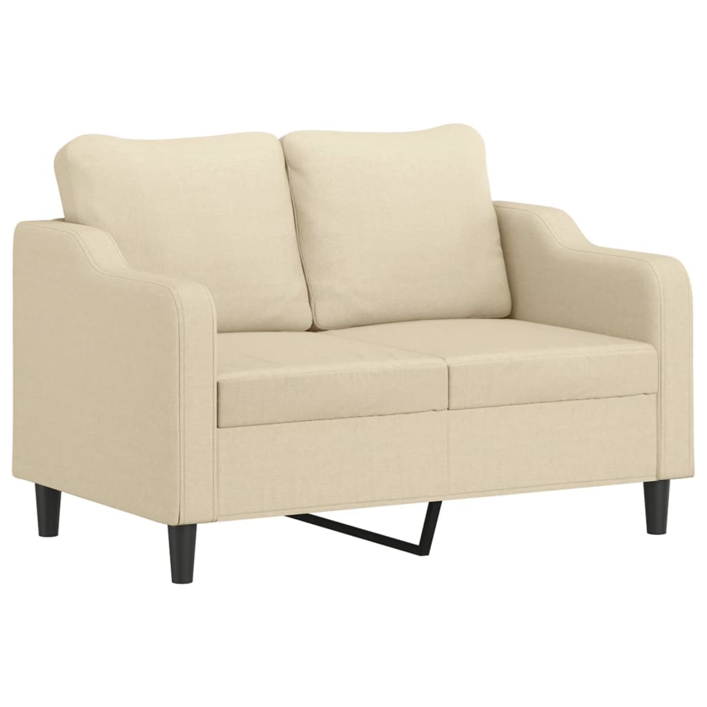4-dijelni set sofa s jastucima krem od tkanine