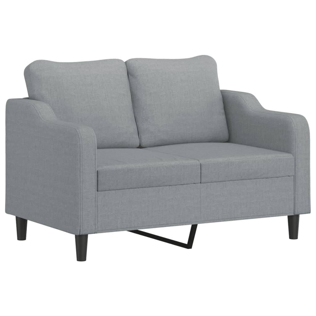 3-dijelni set sofa s jastucima svjetlosivi od tkanine