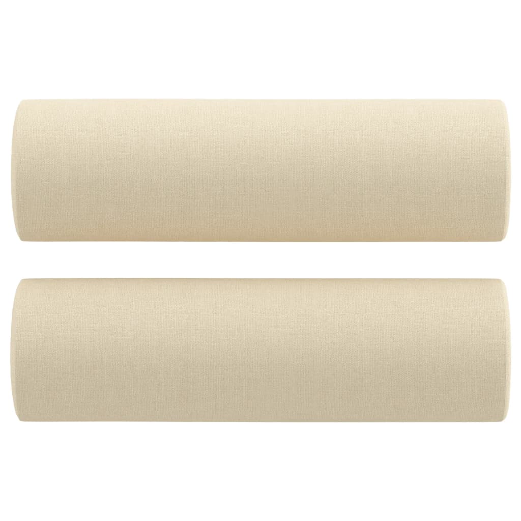 3-dijelni set sofa s jastucima krem od mikrovlakana