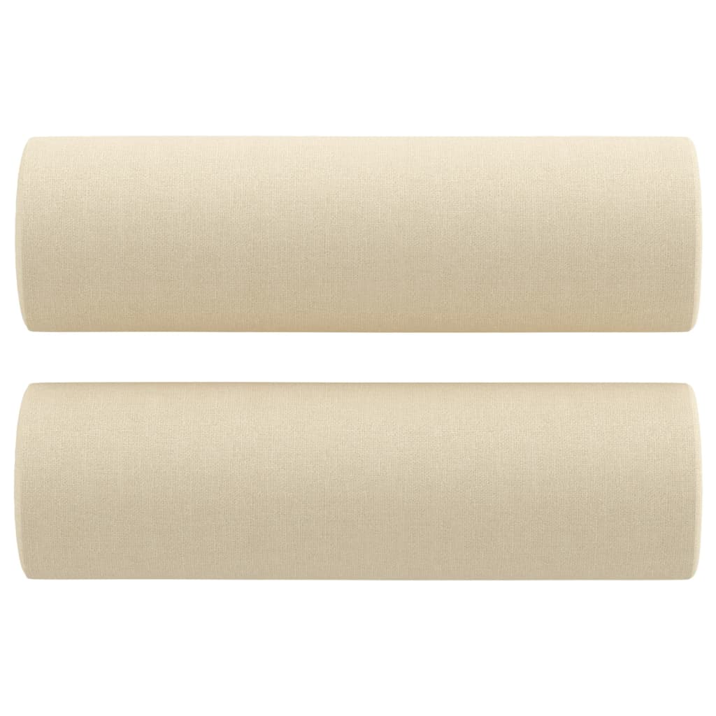4-dijelni set sofa s jastucima krem od tkanine