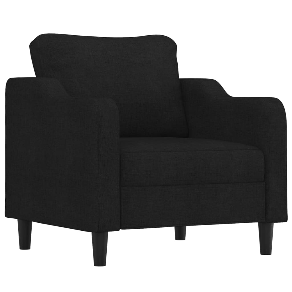 4-dijelni set sofa s jastucima crni od tkanine