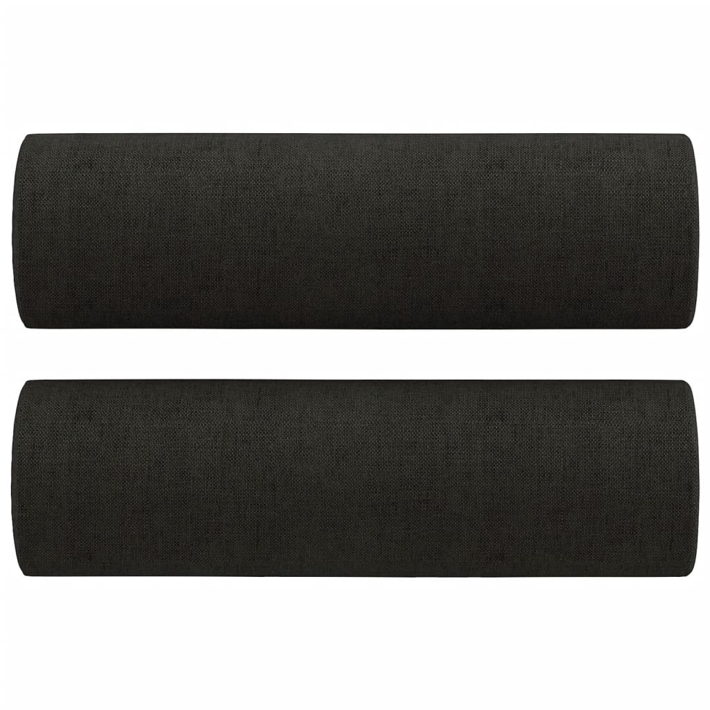 4-dijelni set sofa s jastucima crni od tkanine