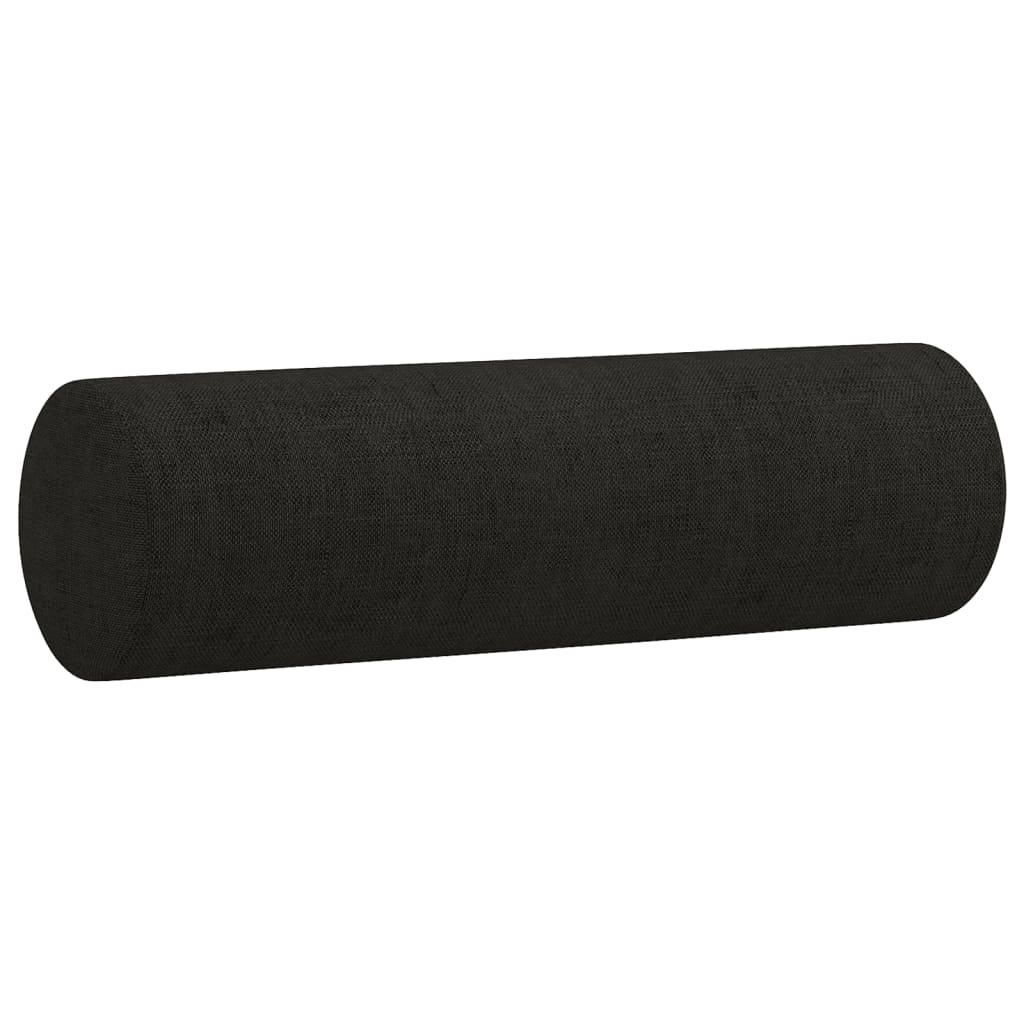 4-dijelni set sofa s jastucima crni od tkanine