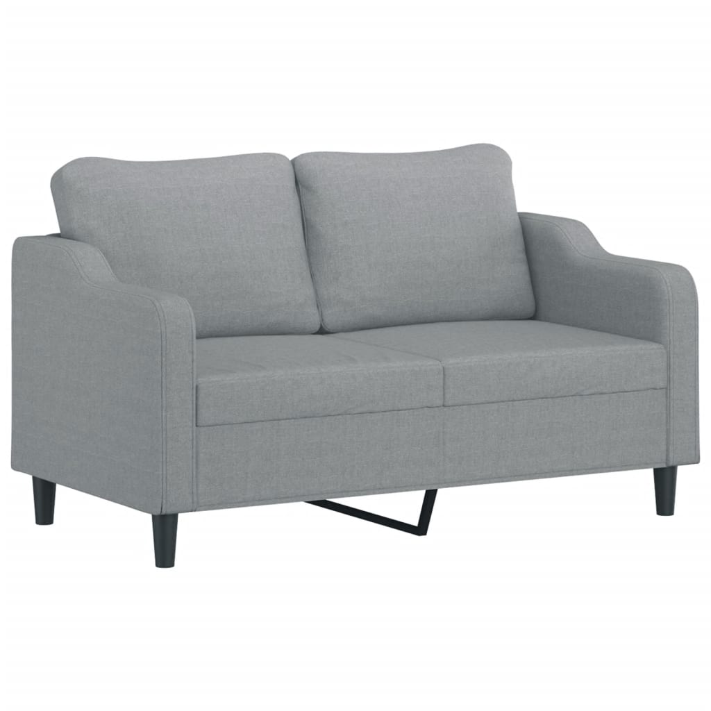 3-dijelni set sofa s jastucima svjetlosivi od tkanine