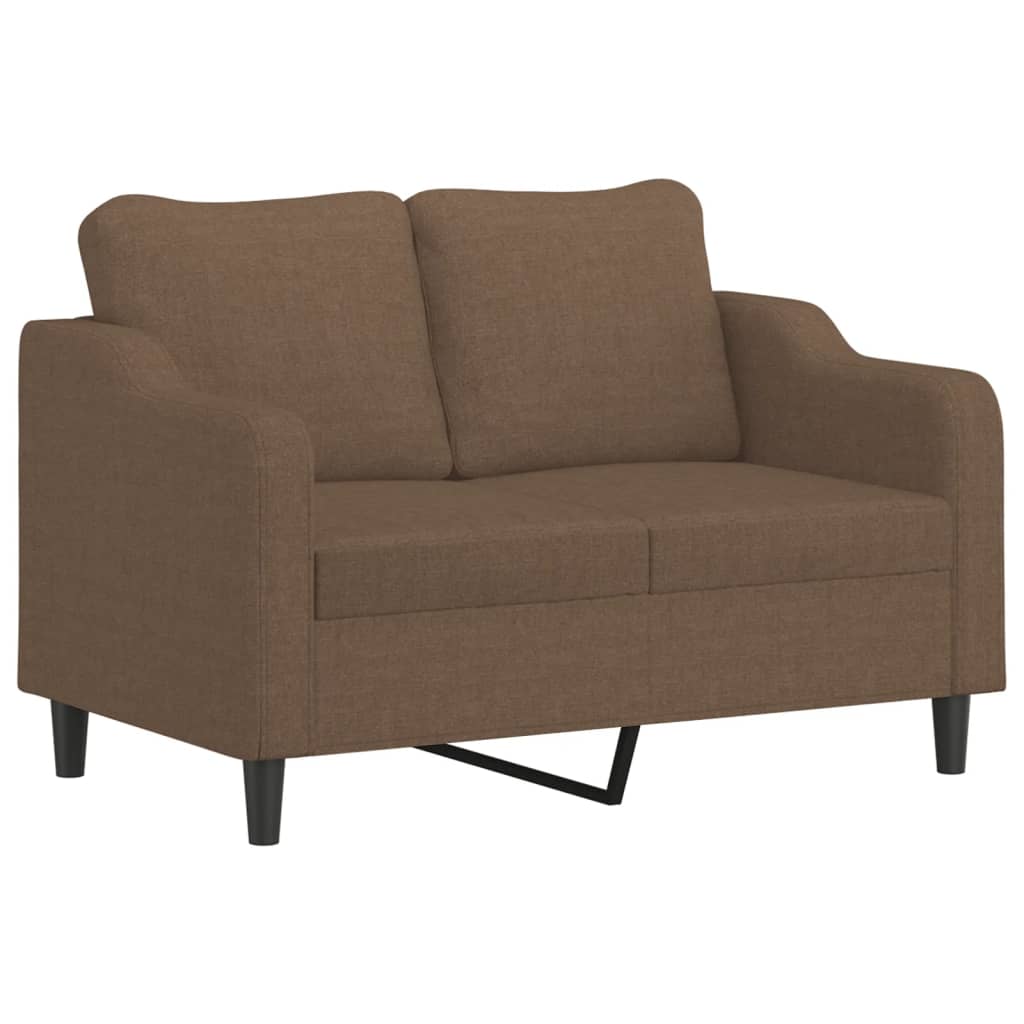 3-dijelni set sofa s jastucima smeđi od tkanine