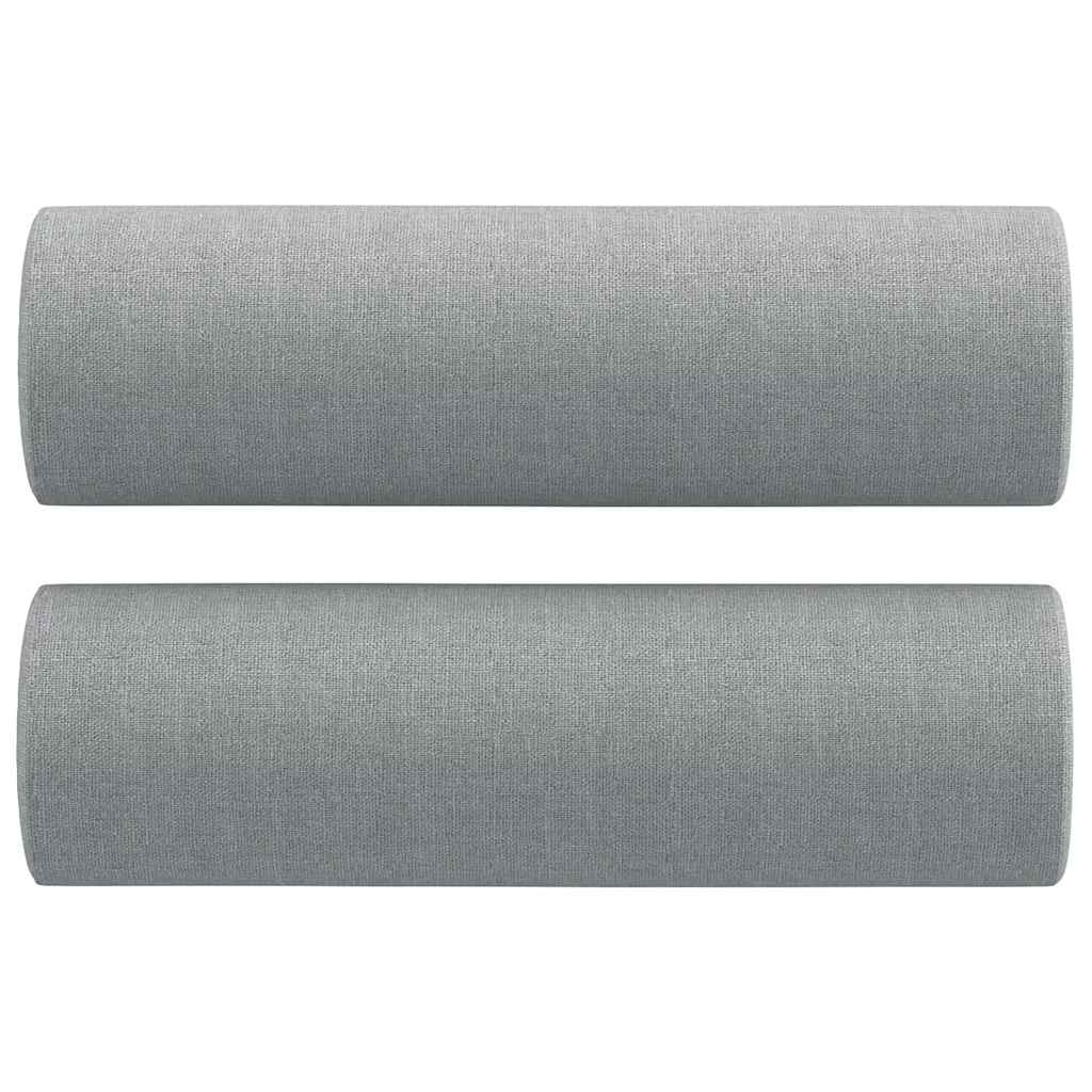 2-dijelni set sofa s jastucima svjetlosivi od tkanine