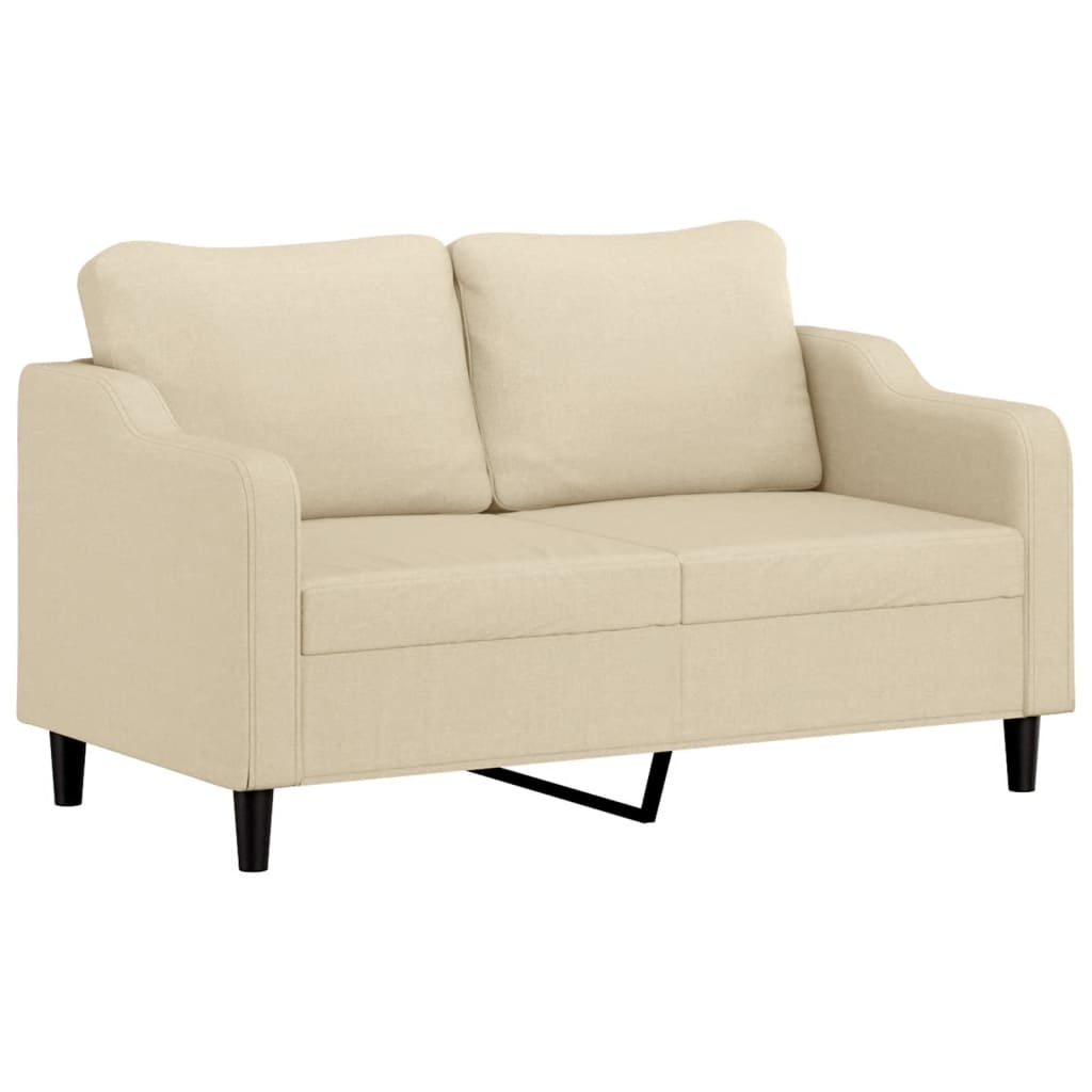 2-dijelni set sofa s jastucima krem od tkanine