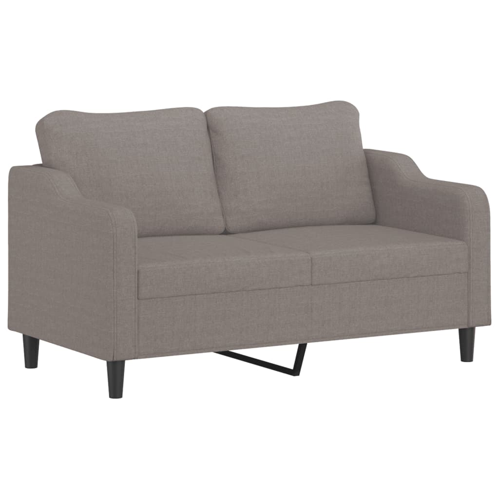 2-dijelni set sofa s jastucima smeđesivi od tkanine