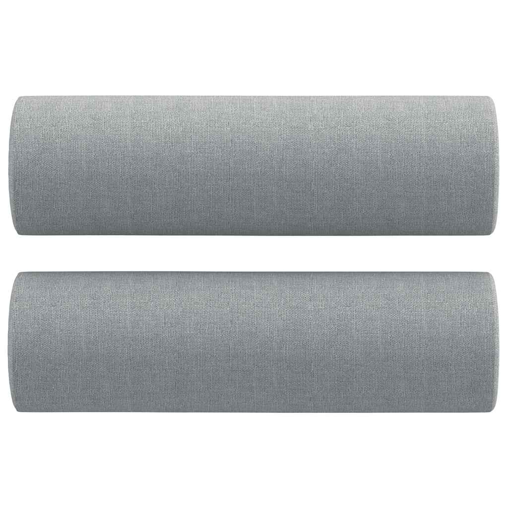 3-dijelni set sofa s jastucima svjetlosivi od tkanine
