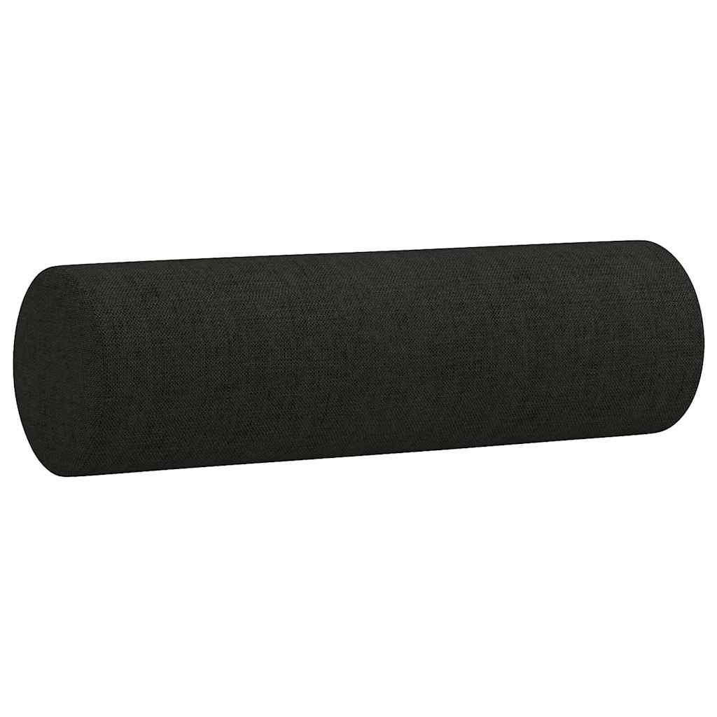 3-dijelni set sofa s jastucima crni od mikrovlakana