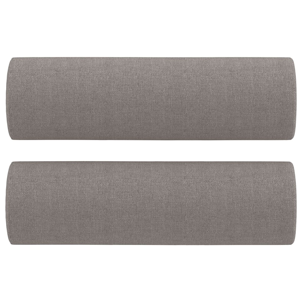 3-dijelni set sofa s jastucima smeđesivi od tkanine