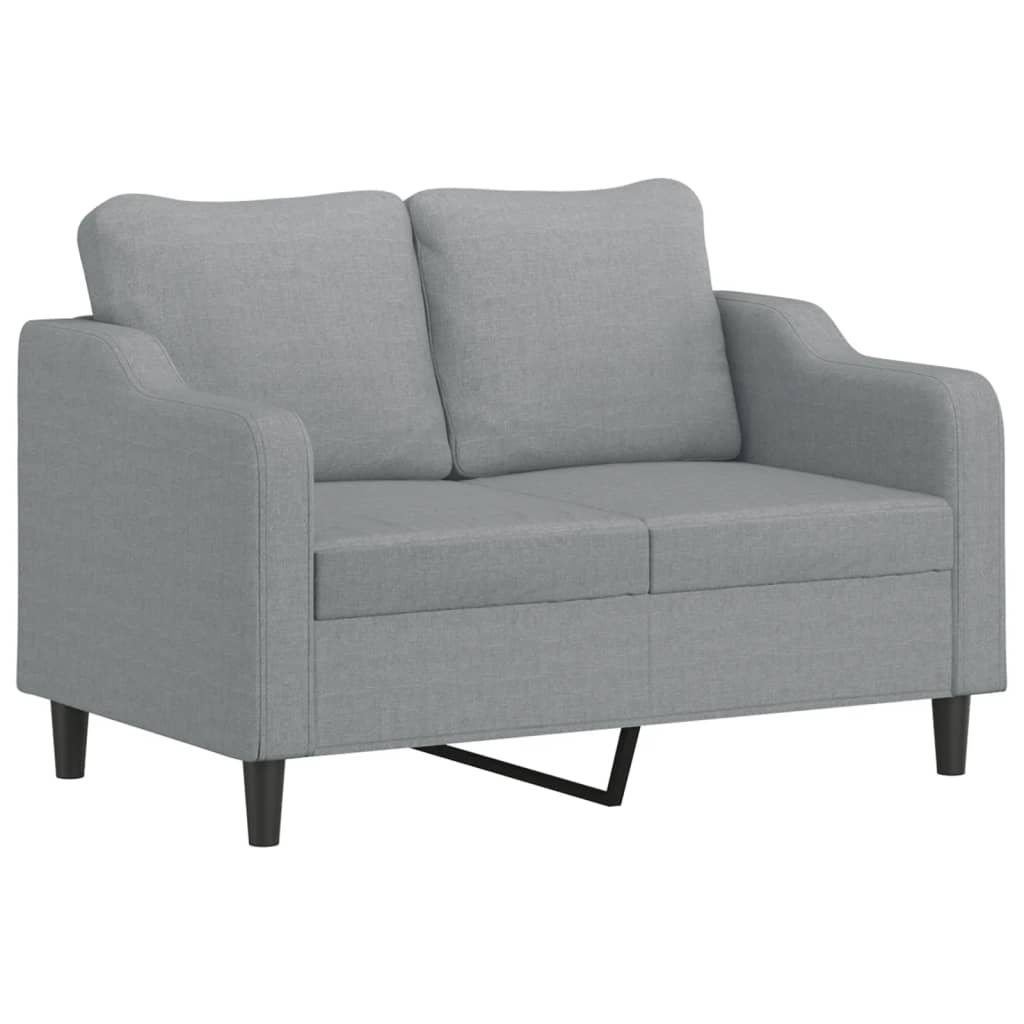 3-dijelni set sofa s jastucima svjetlosivi od tkanine