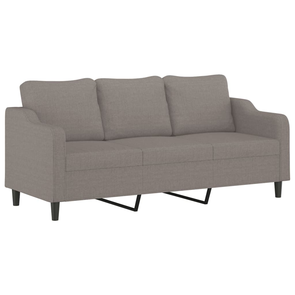 3-dijelni set sofa s jastucima smeđesivi od tkanine