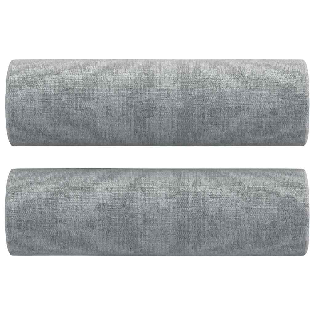 3-dijelni set sofa s jastucima svjetlosivi od tkanine