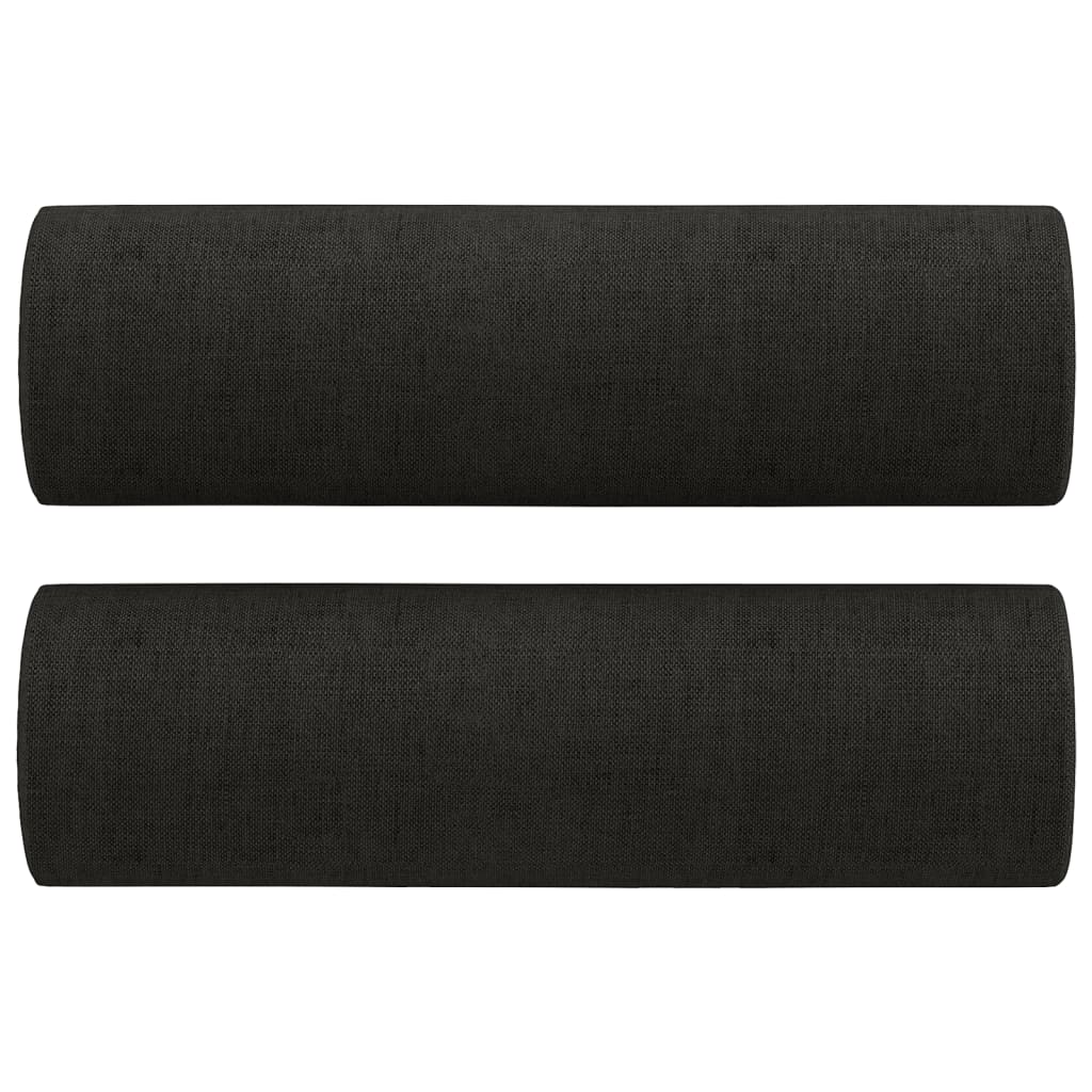 3-dijelni set sofa s jastucima crni od mikrovlakana