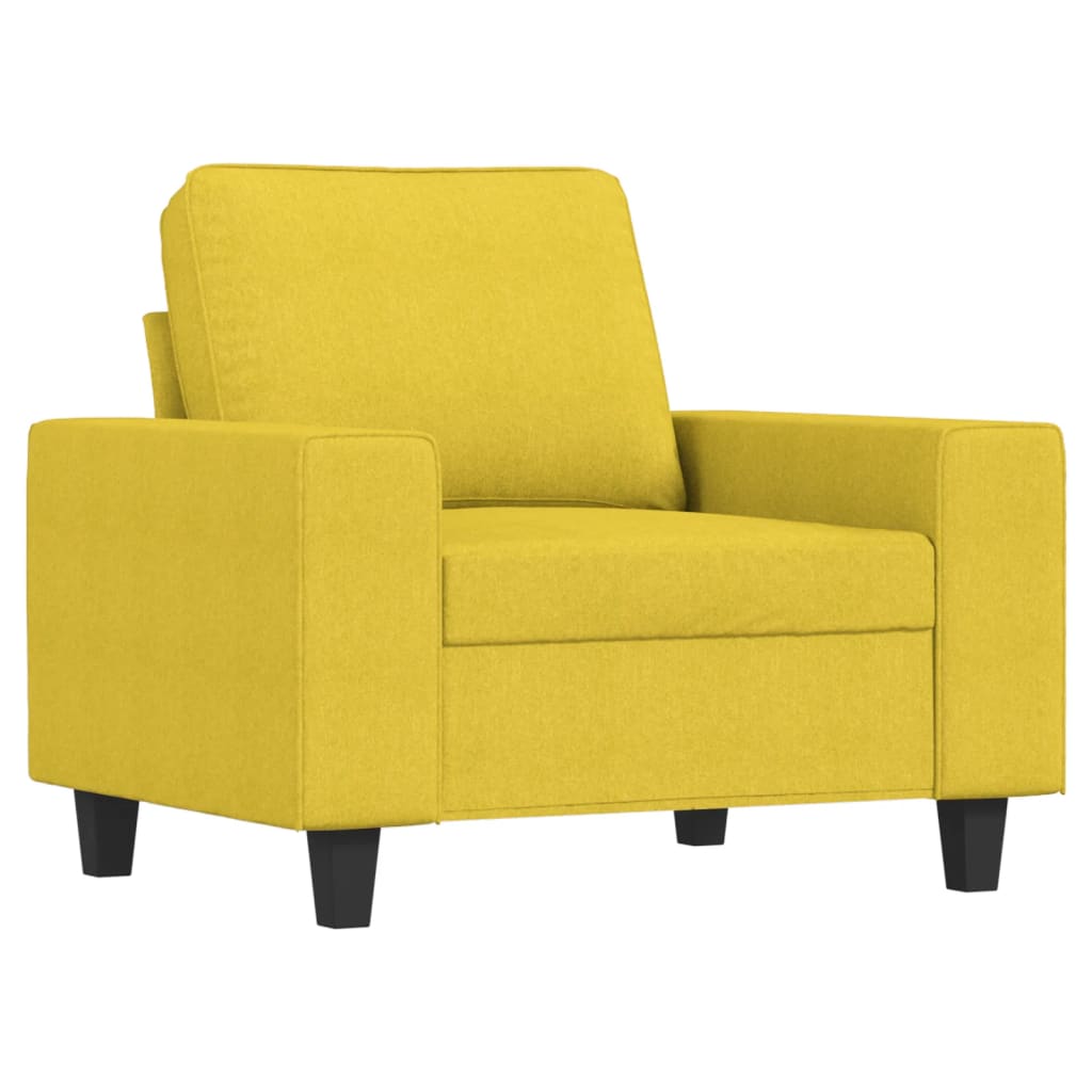 3-dijelni set sofa svjetložuti od tkanine