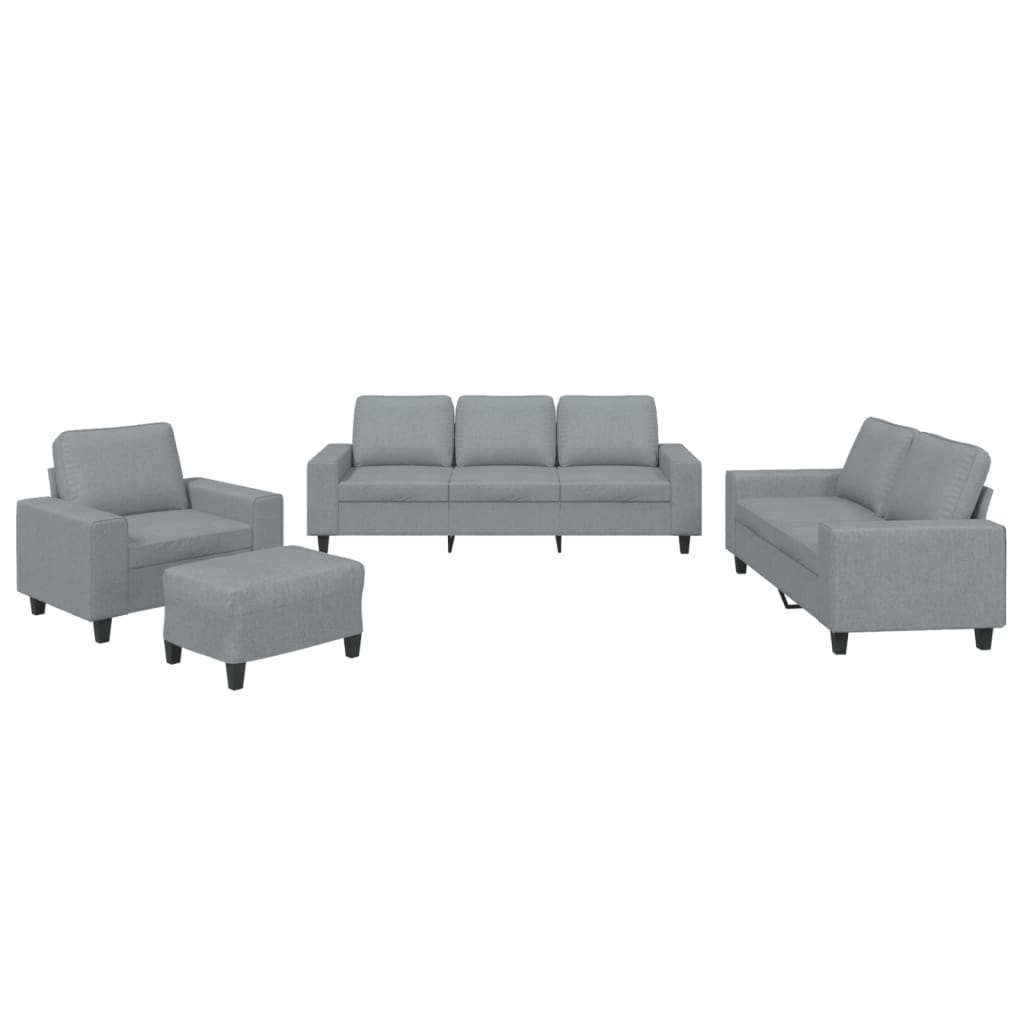 4-dijelni set sofa svjetlosivi od tkanine