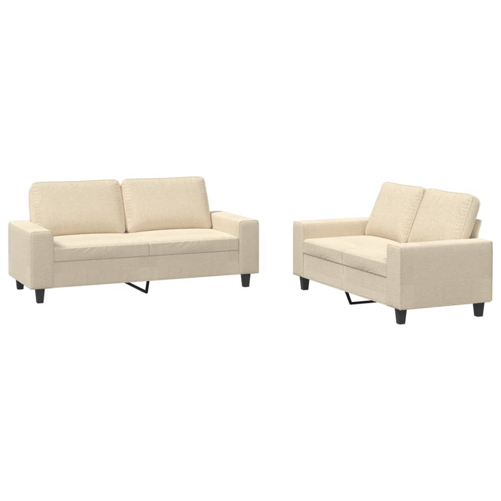 2-dijelni set sofa krem od tkanine