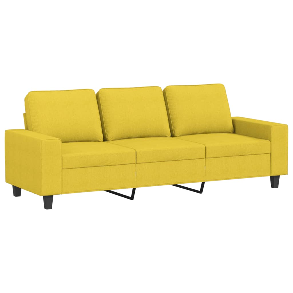 3-dijelni set sofa svjetložuti od tkanine