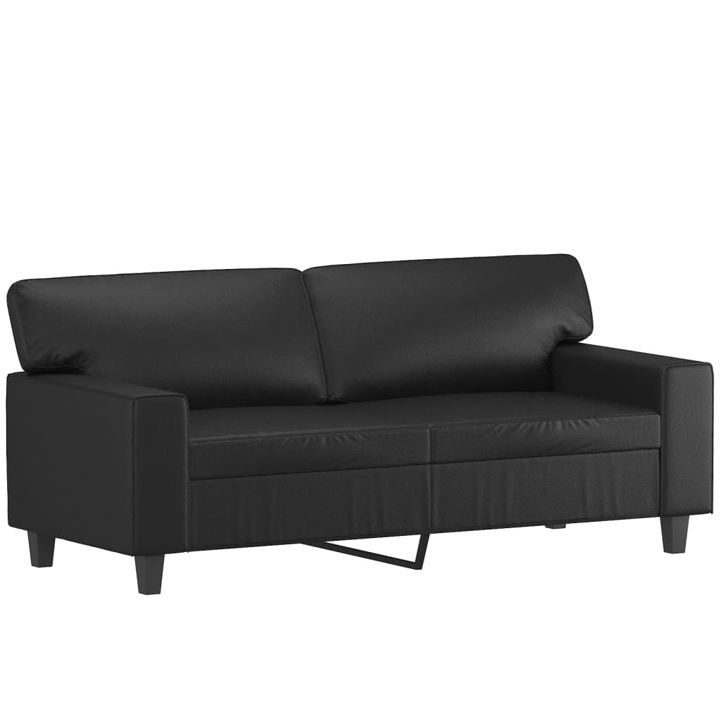 2-dijelni set sofa crni od umjetne kože