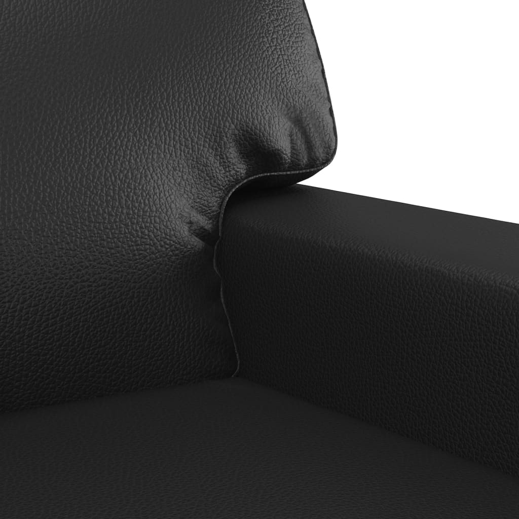 3-dijelni set sofa crna od umjetne kože
