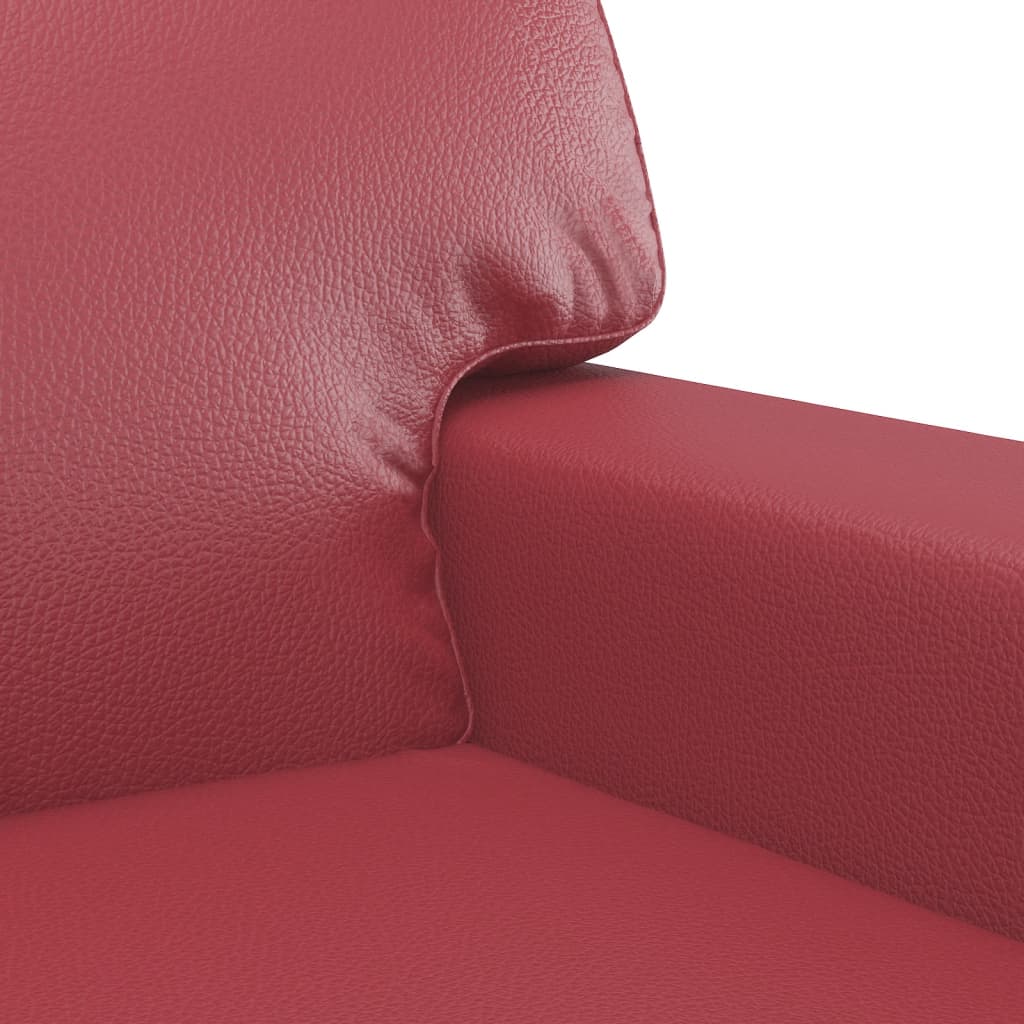 3-dijelna sofa garnitura vino crvena umjetna koža