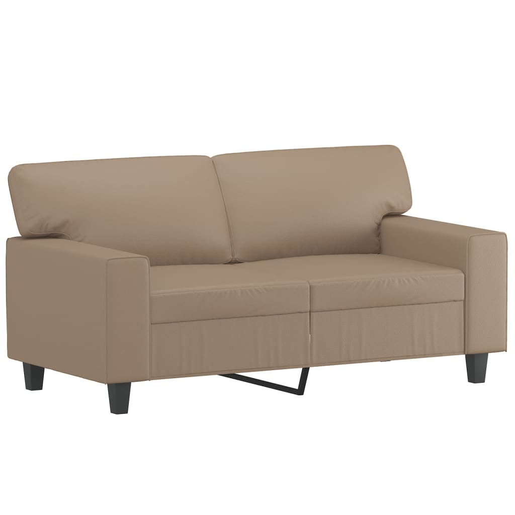 2-dijelni set sofa s jastucima boja cappuccina od umjetne kože
