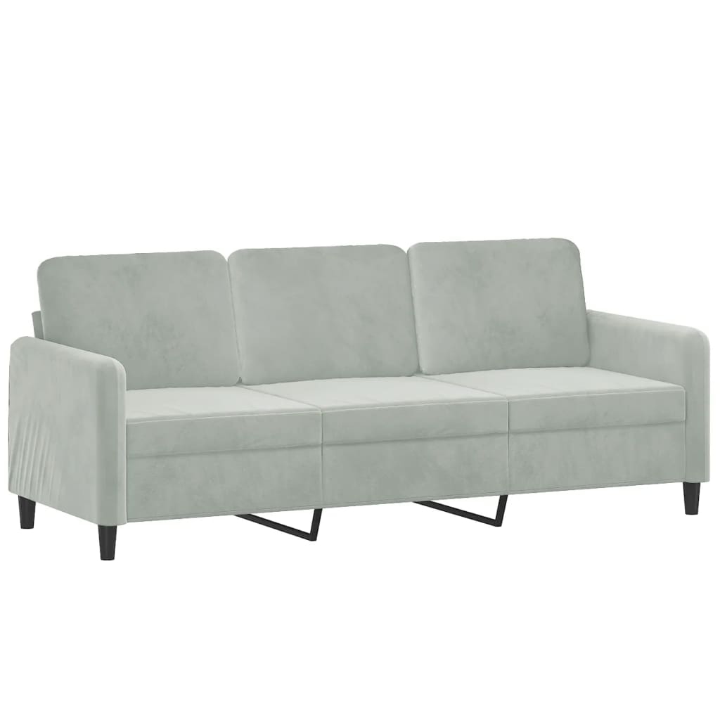 3-dijelni set sofa svjetlosivi baršunasti