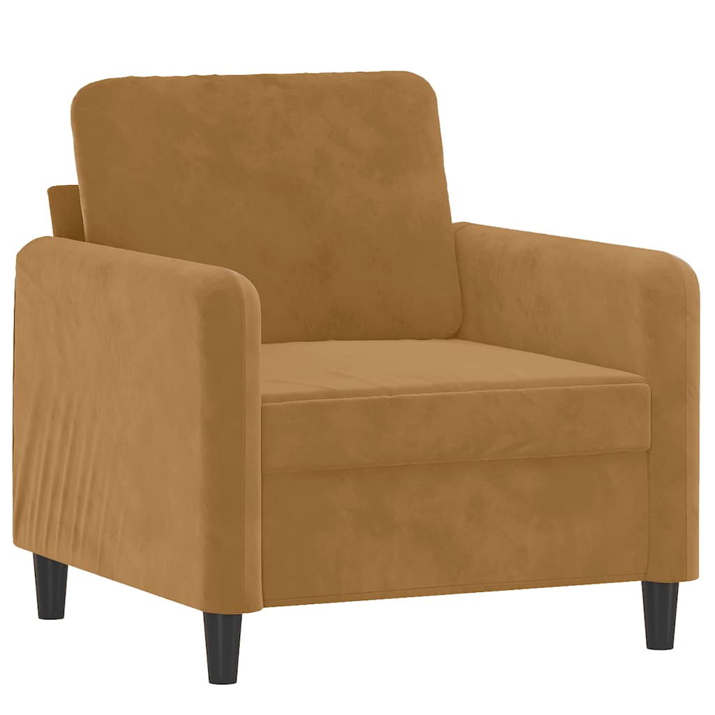 3-dijelni set sofa smeđi baršunasti