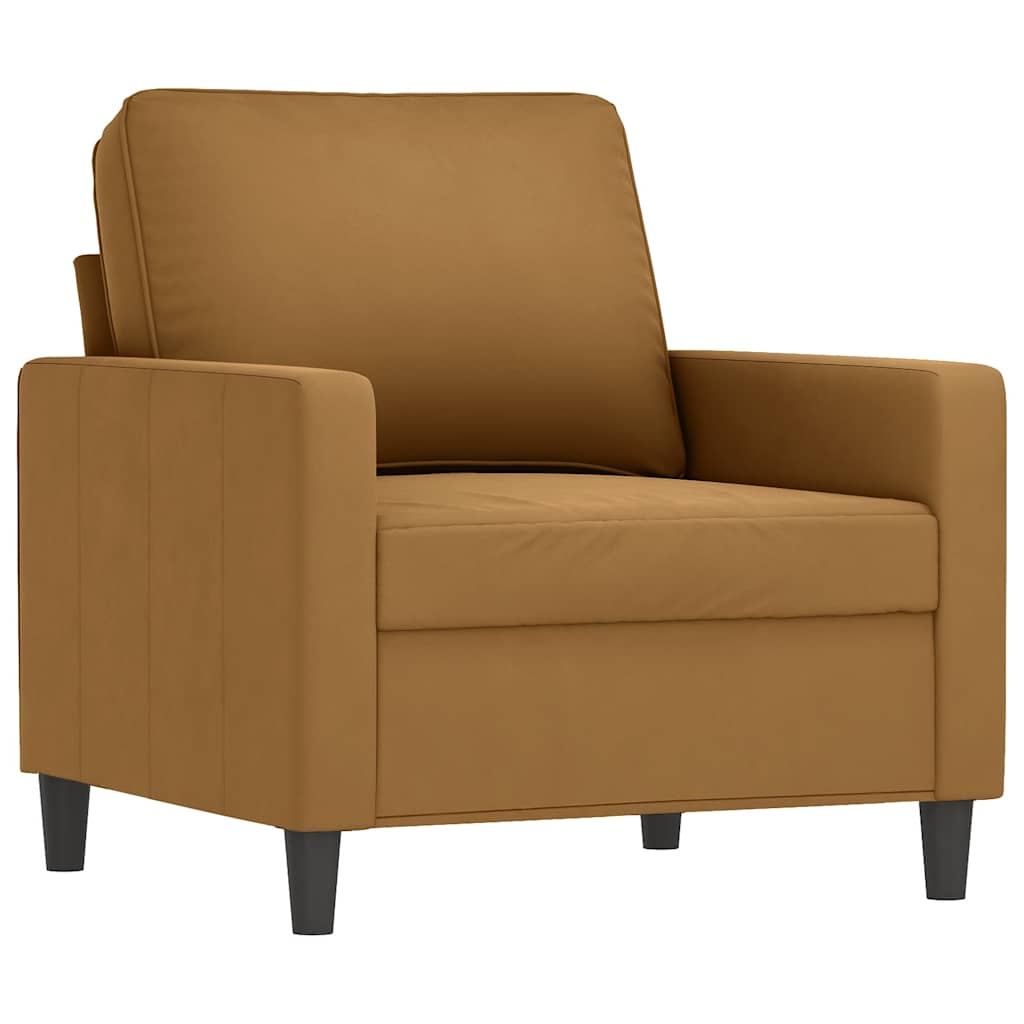 4-dijelni set sofa smeđi baršunasti