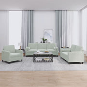 3-dijelni set sofa s jastucima svjetlosivi baršunasti