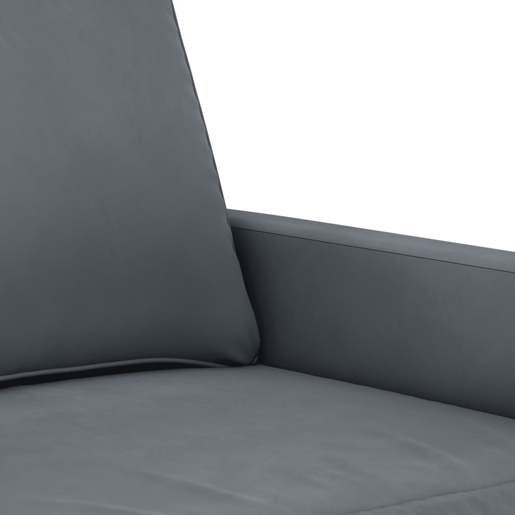 3-dijelni set sofa s jastucima tamnosivi baršunasti