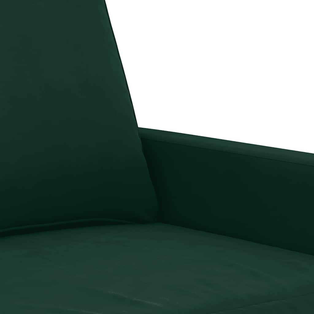 3-dijelni set sofa s jastucima tamnozeleni baršunasti