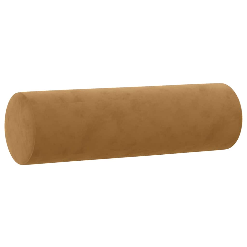 3-dijelni set sofa s jastucima smeđi baršunasti