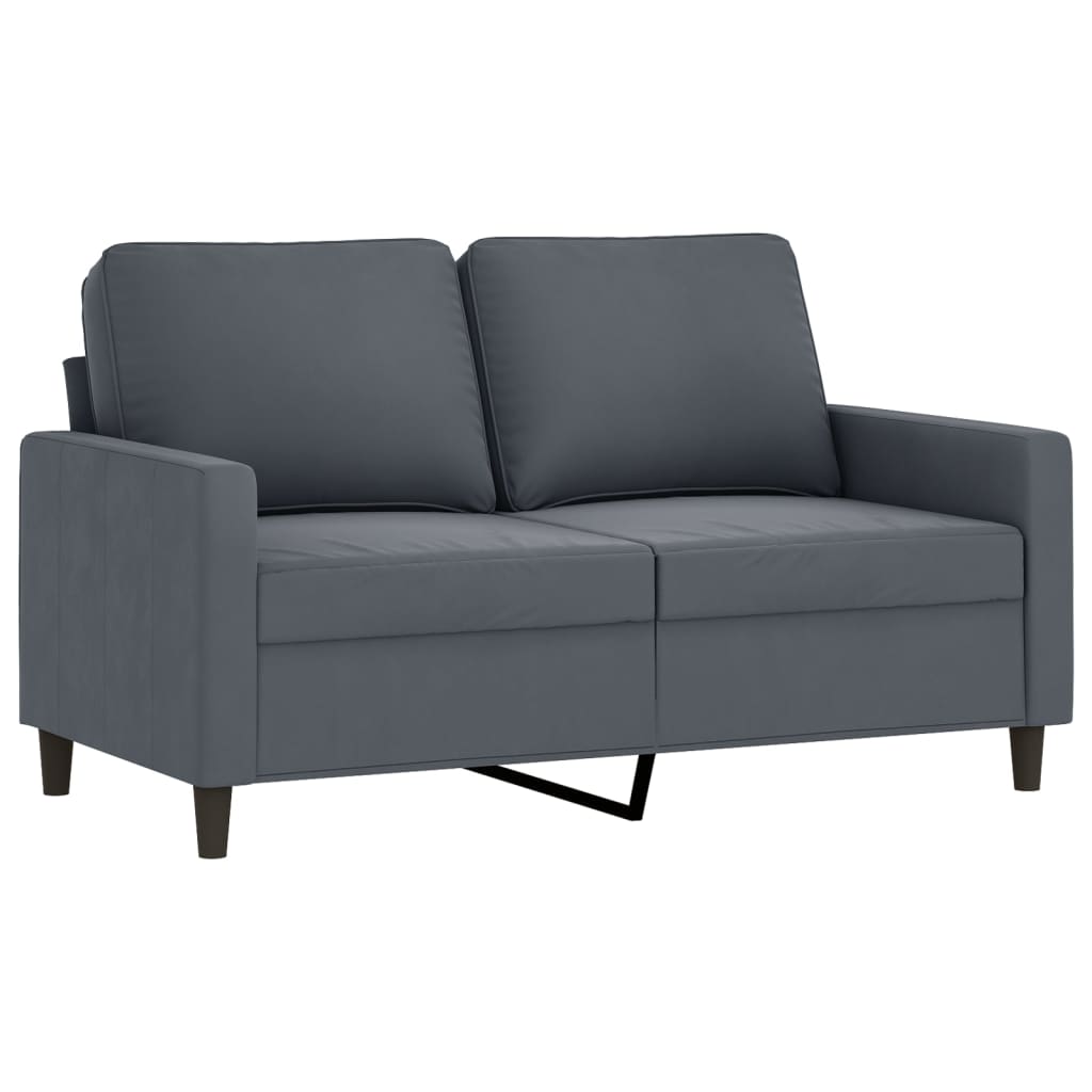 4-dijelni set sofa s jastucima tamnosivi baršunasti