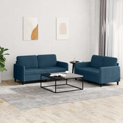 2-dijelni set sofa plavi baršunasti