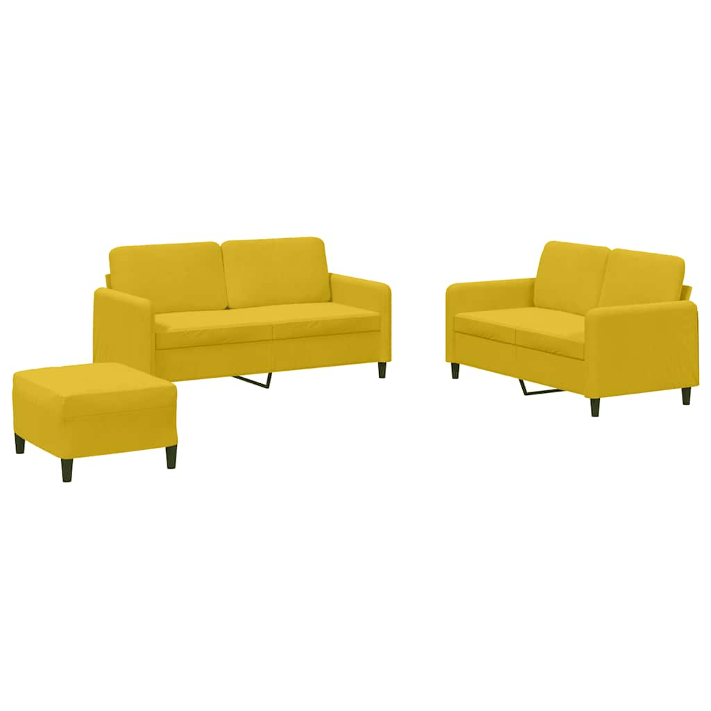 3-dijelni set sofa s žuti baršunast