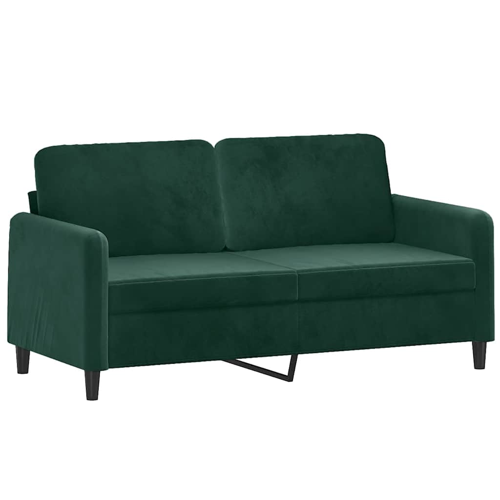 3-dijelni set sofa s jastucima tamnozeleni baršunasti