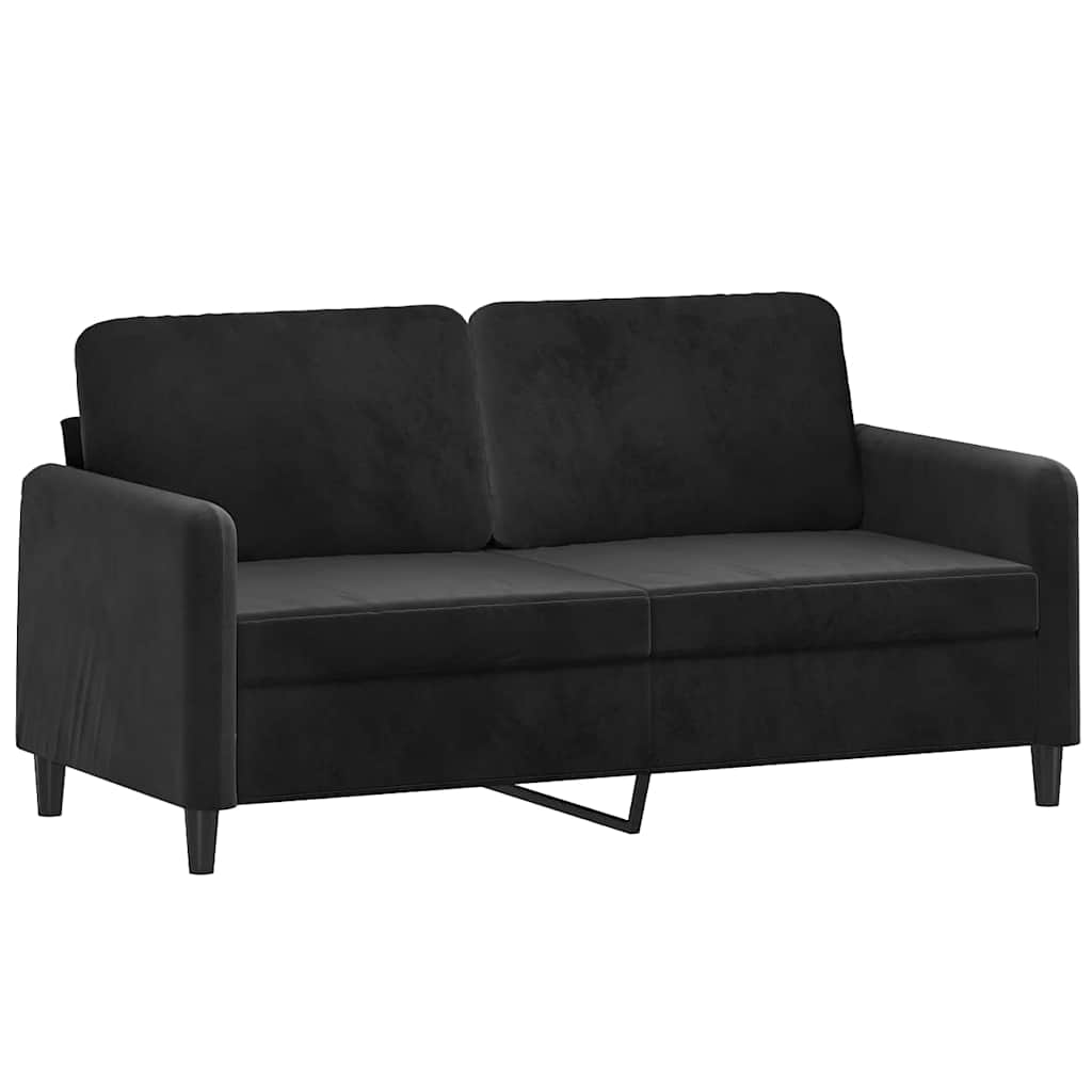 3-dijelni set sofa s jastucima crni baršunasti